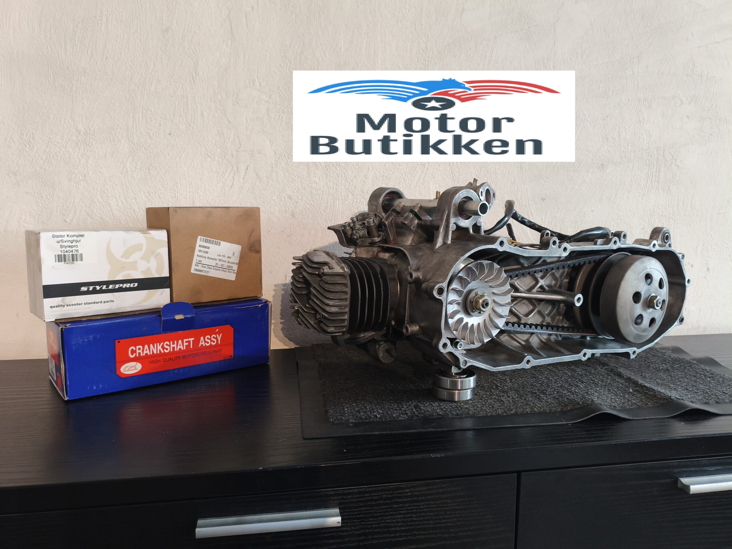 SOLGT Nyrenoveret PGO 50cc 2-Taktsmotor med ny krumtap, cylinder kit, remskive og kobling…