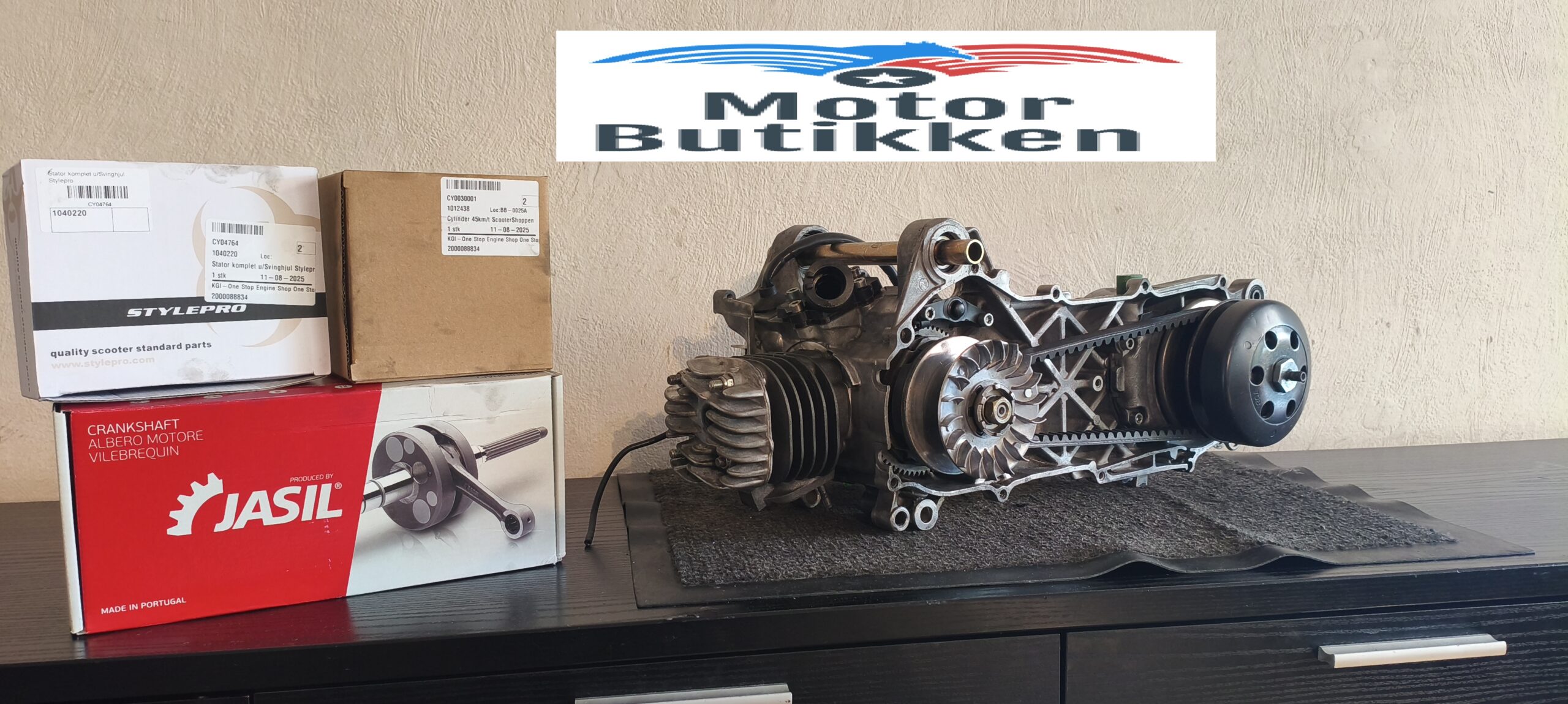 Original 4MJ kort minarelli 50cc motor med Jasil racing krumtap