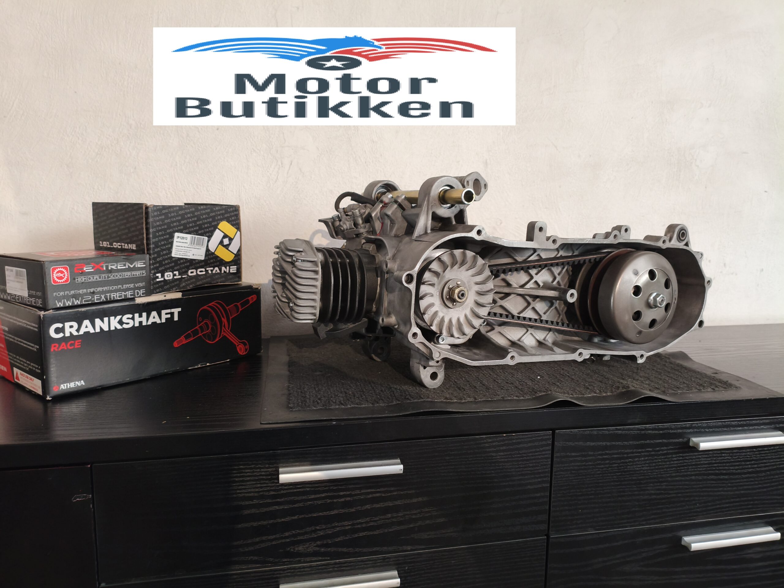 Perfekt nyrenoveret 50cc PGO-Motor – Sandblæst – Athena Racing-krumtap m.m